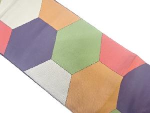 亀甲繋ぎ模様織出し袋帯